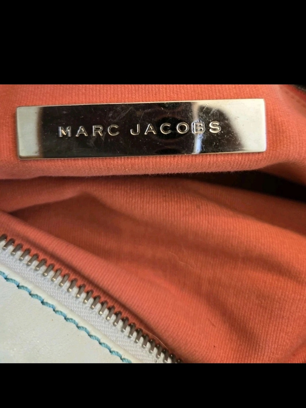 Vintage AUTHENTIC Marc Jacobs STELLA BAG Pale Blue LEATHER Y2K LARGE - Picture 7 of 7
